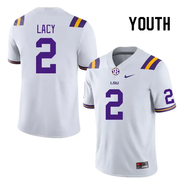 Youth LSU Tigers Kyren Lacy #2 White NCAA Football Jersey